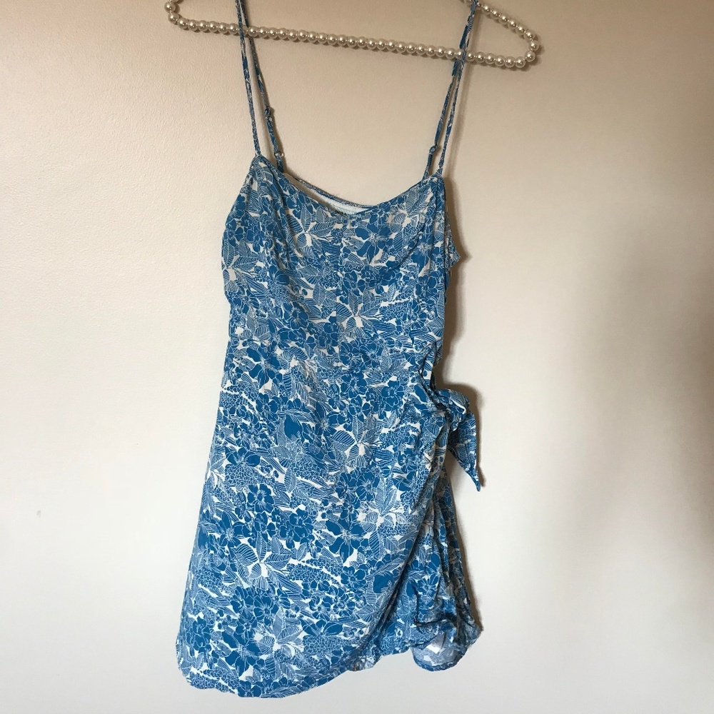 Luaua Blue Floral Wrap Romper